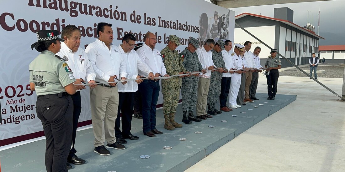 Américo Villarreal y mandos militares inauguran instalaciones de la Guardia Nacional en Tamaulipas