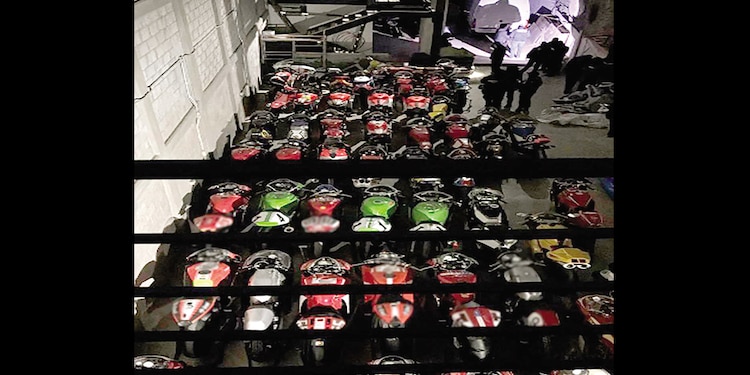 Motos decomisadas por el Gabinete de Seguridad, ayer