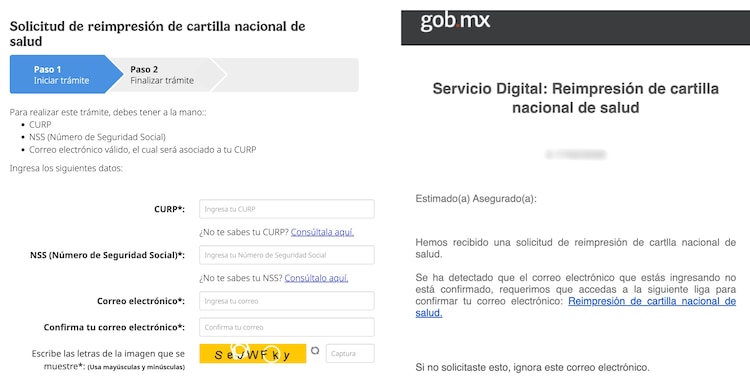 Solicitud de reimpresión de cartilla nacional de salud