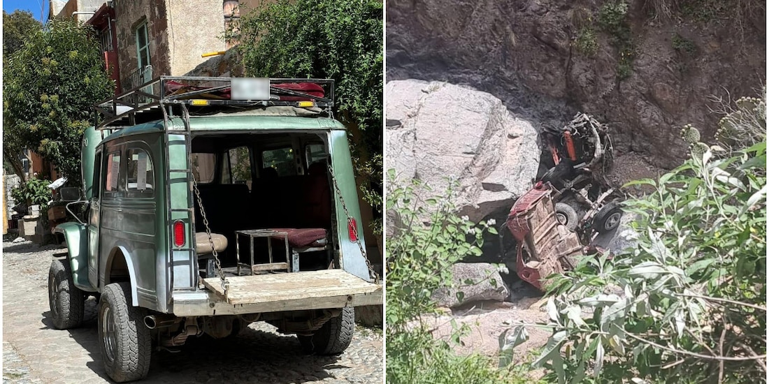 Jeep cae a barranco en Real de Catorce; accidente deja 2 muertos y 5 lesionados.