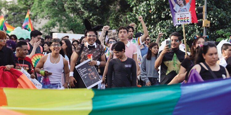 Sexta marcha Caravana por el Orgullo, celebrada en Oaxaca, el 20 de junio