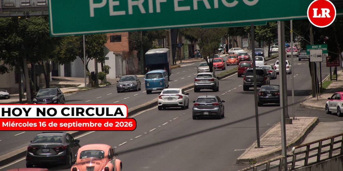 Revisa cómo aplica el Hoy No Circula este miércoles 16 de septiembre de 2026.