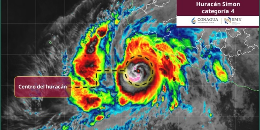 Huracán Simon Se Intensifica a Categoría 4