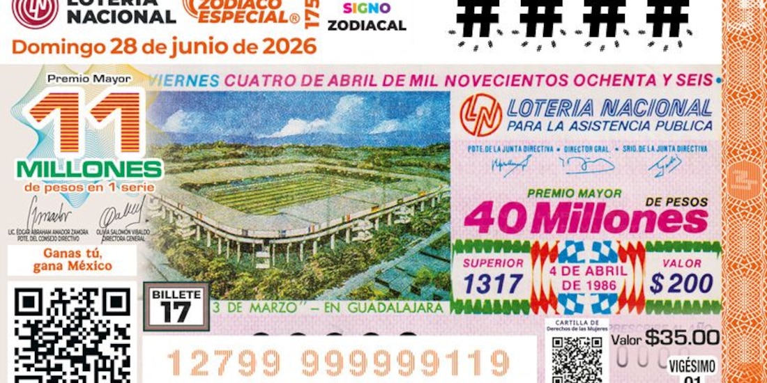 Billete de la Lotería Nacional.