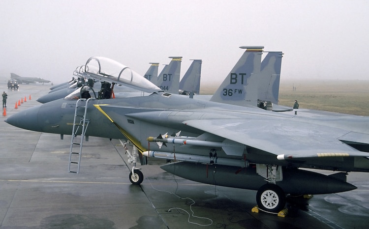 Aspecto de un caza F-15.