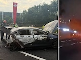 Accidente sobre la México - Toluca deja dos personas muertas.