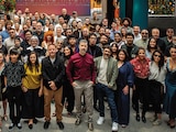 Actores, actrices, directores y otros aspirantes al galardón, ayer.