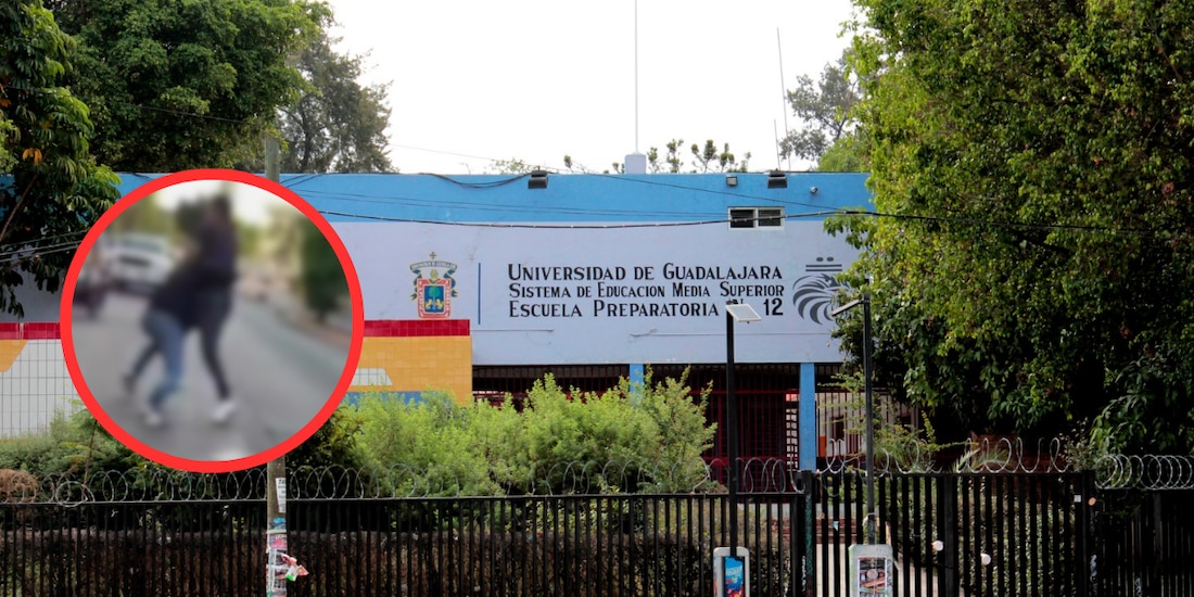 Padre se enfrenta a alumno afuera de la Prepa 12 de la UdeG