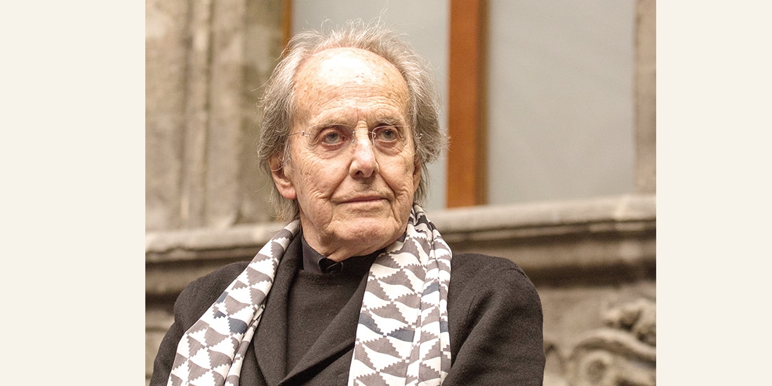 Teodoro González de León, en 2016 en el Museo de la CDMX