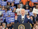 El presidente Joe Biden, ayer, en un mitin de campaña en Detroit, Michigan.