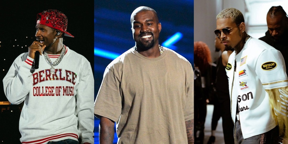 Chris Brown y Usher sorprenden al aparecer en concierto de Kanye West