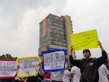 Marcha de estudiantes y aspirantes afectados por el proceso de selección para el ingreso a la UNAM, el 27 de julio de 2026.