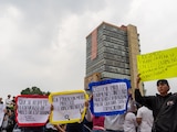 Marcha de estudiantes y aspirantes afectados por el proceso de selección para el ingreso a la UNAM, el 27 de julio de 2026.
