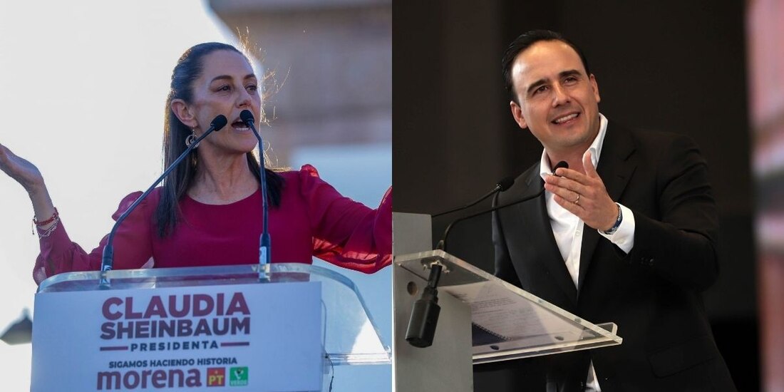 Manolo Jiménez recibió a Claudia Sheinbaum en Coahuila.