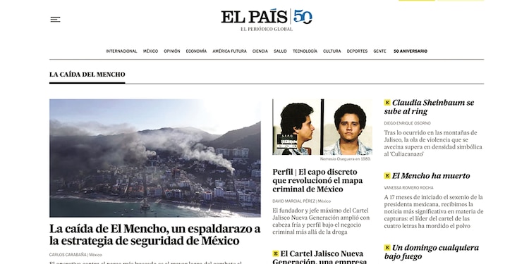 El diario español El País resaltó que es el mayor logro contra el crimen.