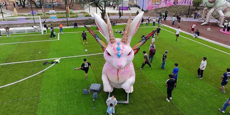 El Área deportiva, donde se encuentran las canchas de tenis y de futbol.