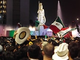 ASPECTO de la Glorieta de La Minerva en Guadalajara, el 30 de junio, cuando Ecuador enfrentó a México.