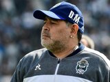Diego Maradona durante un partido como entrenador de Gimnasia y Esgrima La Plata en 2019.