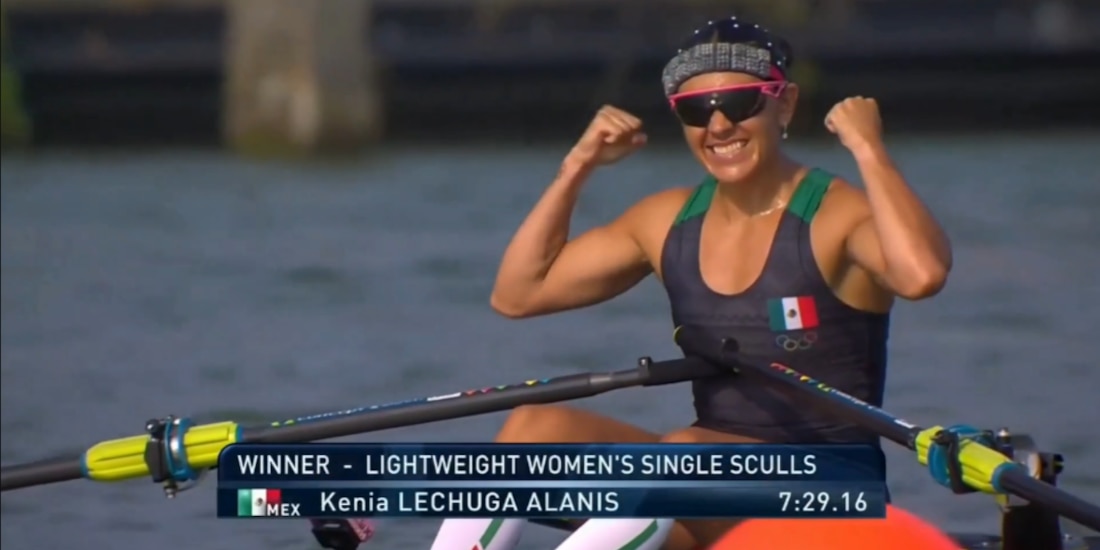 Kenia Lechuga celebra su victoria.