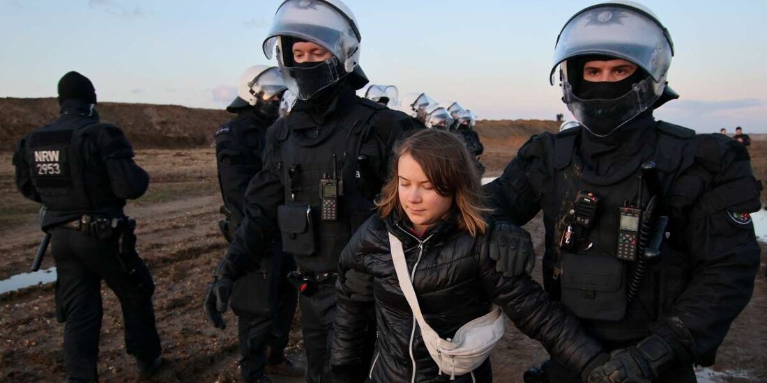 Greta Thunberg, detenida en Alemania.