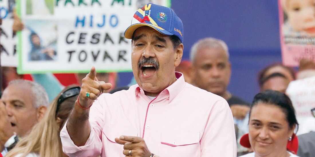 El presidente de Venezuela, Nicolás Maduro, en el acto del 1 de Mayo.