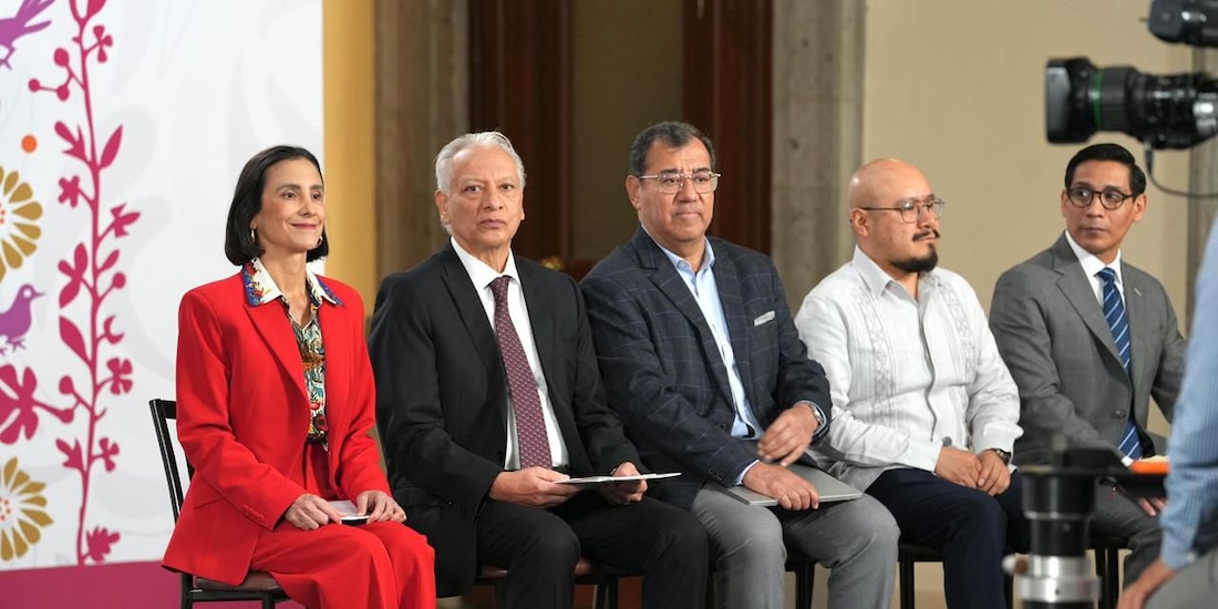 La titular de Energía y el de Pemex, en la Mañanera de Sheinbaum.