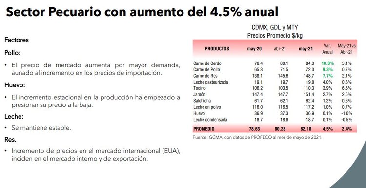 Sector Pecuario con aumento del 4.5% anual