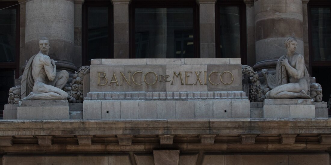 En la imagen, la fachada del Banco de México en la capital del país