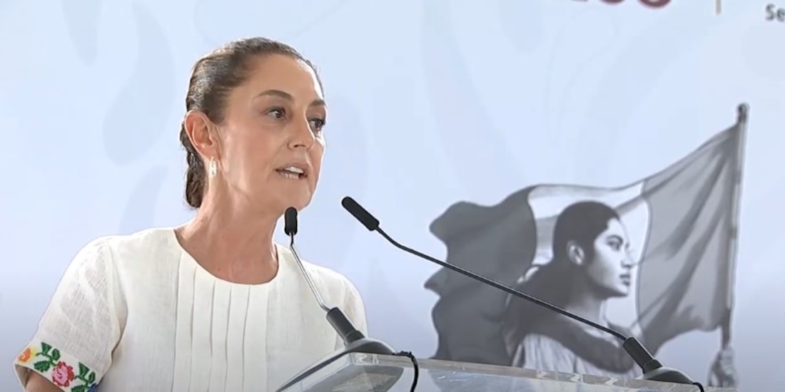 La presidenta Claudia Sheinbaum, en Campeche.