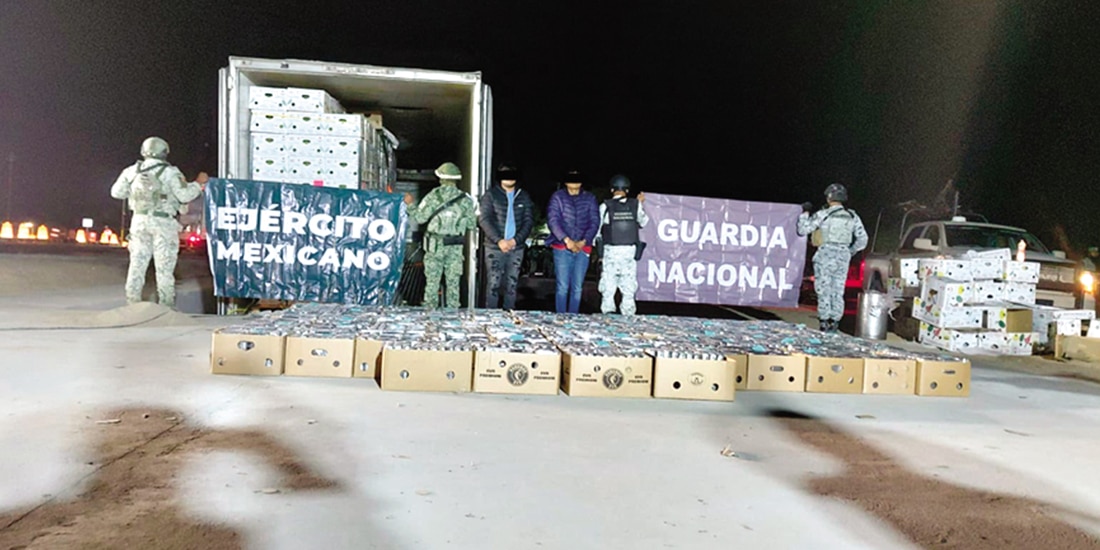 El cargamento estaba contenido en paquetes de un peso aproximado a un kilo cada uno, transportados en cajas.