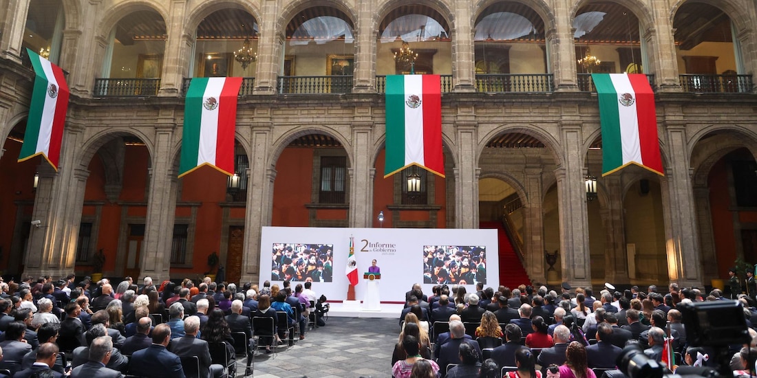 Claudia Sheinbaum Pardo, presidenta de México, presentó su Segundo Informe de Gobierno en Palacio Nacional.