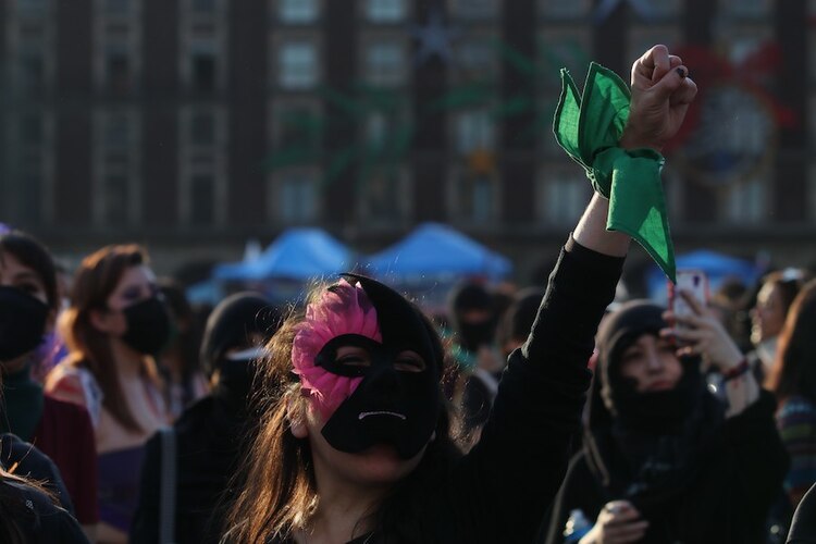 Una manifestante, durante la marcha feminista del pasado 25 de noviembre.