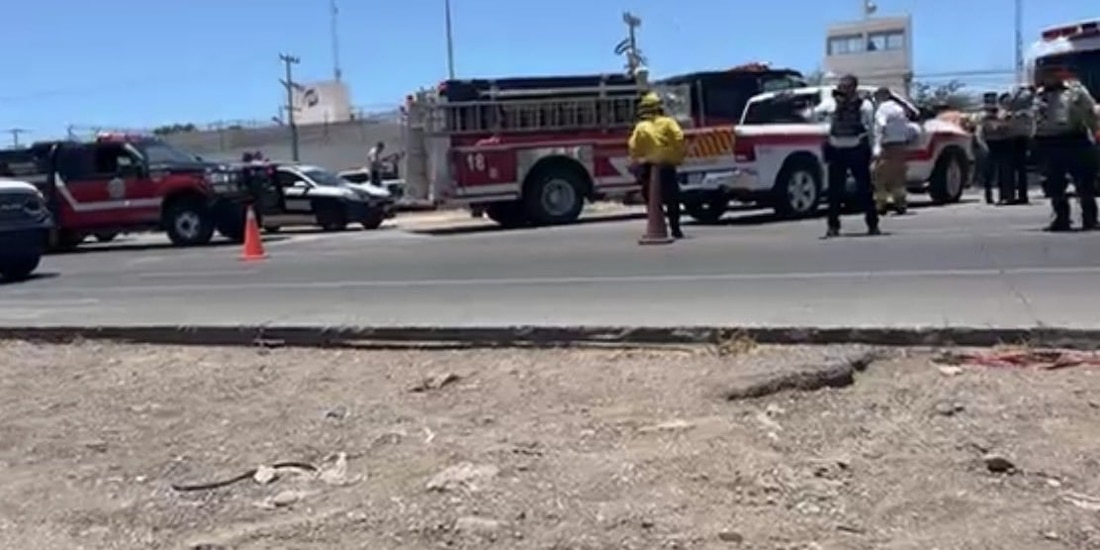 Aspecto del dispositivo de seguridad al exterior del Cereso de Ciudad Obregón, Sonora.