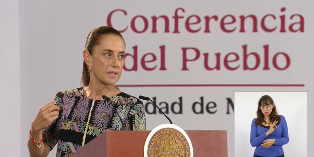 Claudia Sheinbaum este jueves en Palacio Nacional.