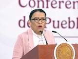 ROSA ICELA Rodríguez, secretaria de Gobernación, ayer, en conferencia de prensa.