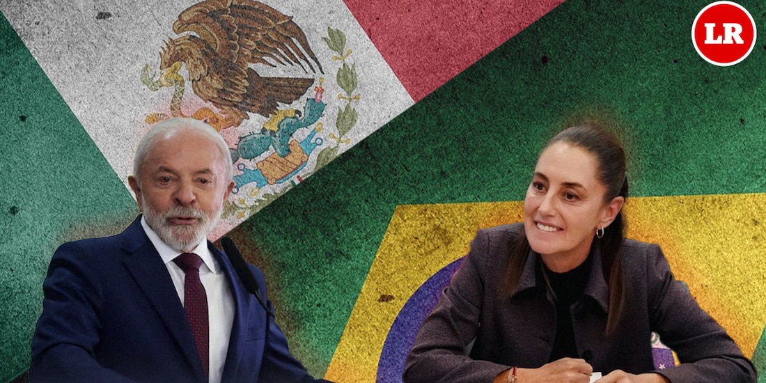 La Presidenta Claudia Sheinbaum y su homólogo brasileño, Luiz Inácio Lula da Silva.