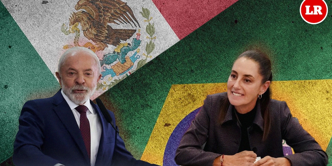 La Presidenta Claudia Sheinbaum y su homólogo brasileño, Luiz Inácio Lula da Silva.