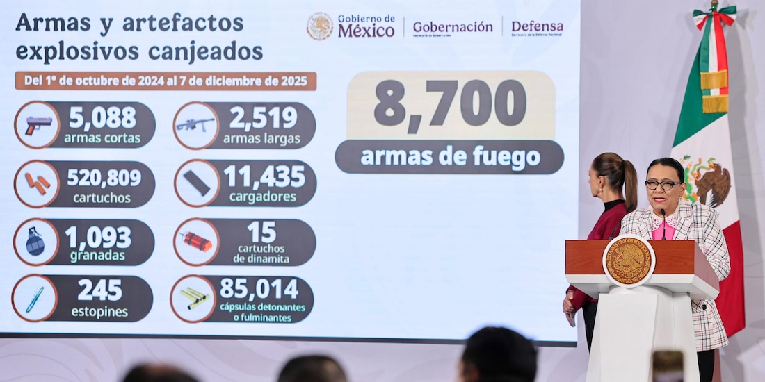 Rosa Icela Rodríguez, titular de Segob, presenta el informe de la Estrategia de Atención a las Causas durante la Conferencia del Pueblo.