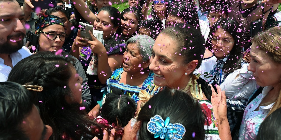 Presidenta Claudia Sheinbaum en entrega de Pensión Mujeres Bienestar, en Michoacán.