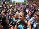 Presidenta Claudia Sheinbaum en entrega de Pensión Mujeres Bienestar, en Michoacán.