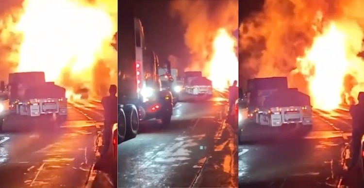 Se registra fuerte explosión de pipa de gas LP en la autopista México-Querétaro
