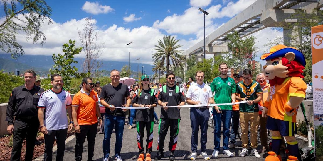 Inaugura Samuel García escenarios Fan Fest y Corredor Verde de Santa Lucía hasta la Torre Rise.