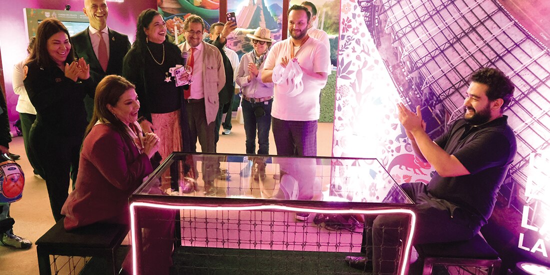 Clara Brugada y Juan Pablo de Botton, el pasado jueves previo a la Fórmula 1.