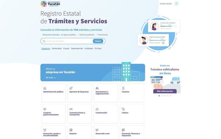 Yucatán pasó de 57 a más de 588 trámites digitalizados, se logró la reducción del 75% en tiempos de espera y del 82% en el costo social.
