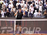 Jannik Sinner festeja uno de sus puntos, ayer, en el Abierto de Italia.
