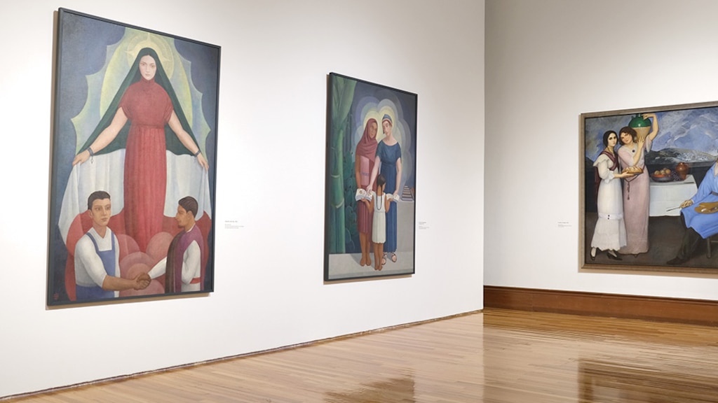 Obras expuestas del pintor duranguense Ángel Zárraga en los recintos del MUNAL.