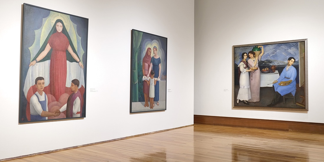 Obras expuestas del pintor duranguense Ángel Zárraga en los recintos del MUNAL.