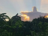 Nube en forma de Cristo. Foto: Erick Pech