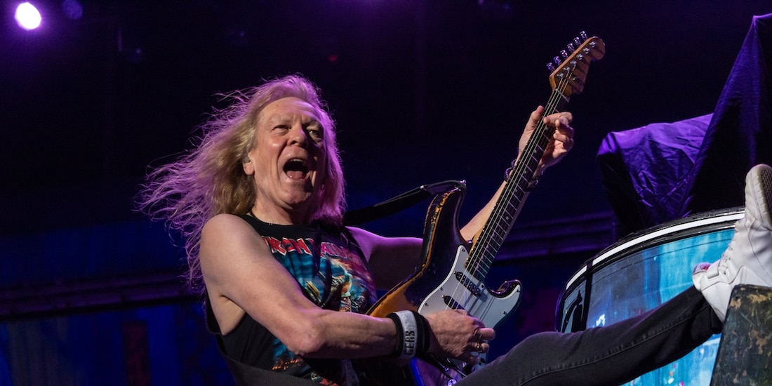 Iron Maiden, ayer durante su presentación en la CDMX.