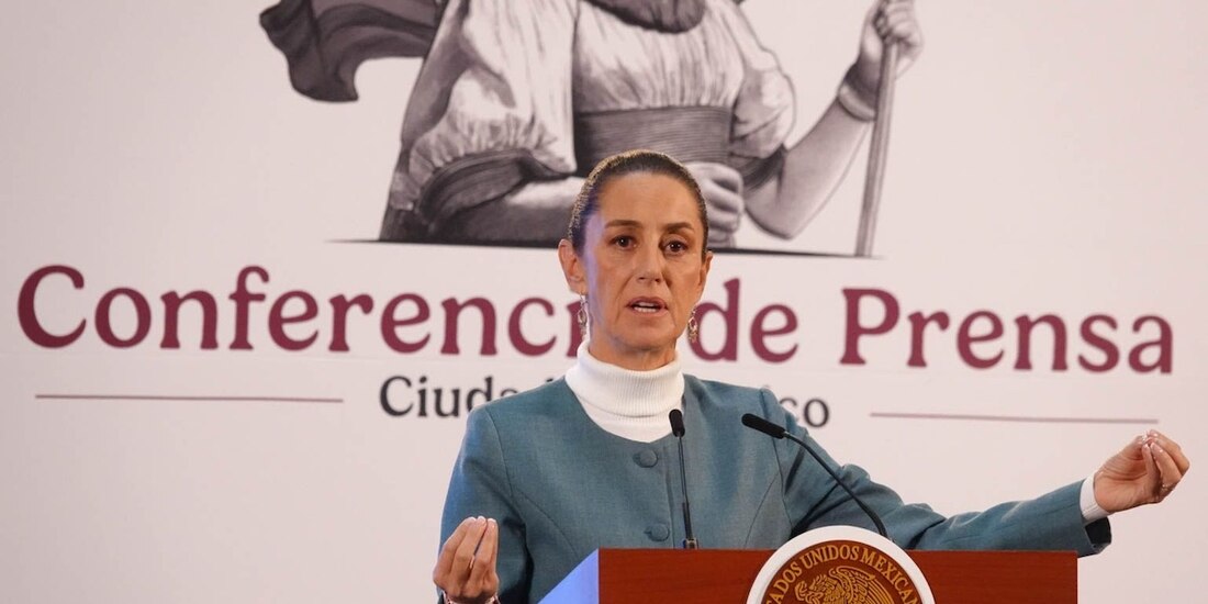 La Presidenta Claudia Sheinbaum, ayer, en conferencia.